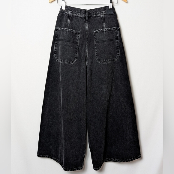 FREE PEOPLE Landry Wide Leg Flare Jeans Black 30 - Picture 7 of 12